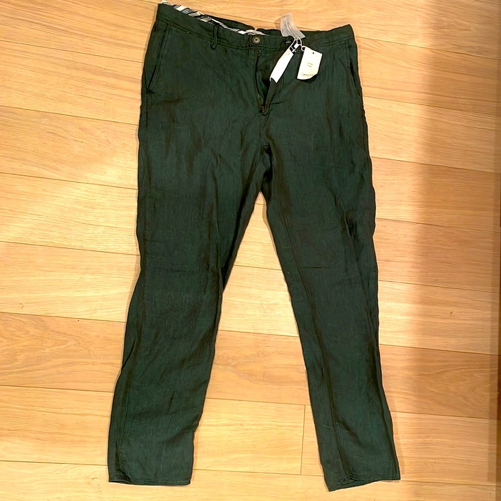 Mango 100% linen slim fit pants